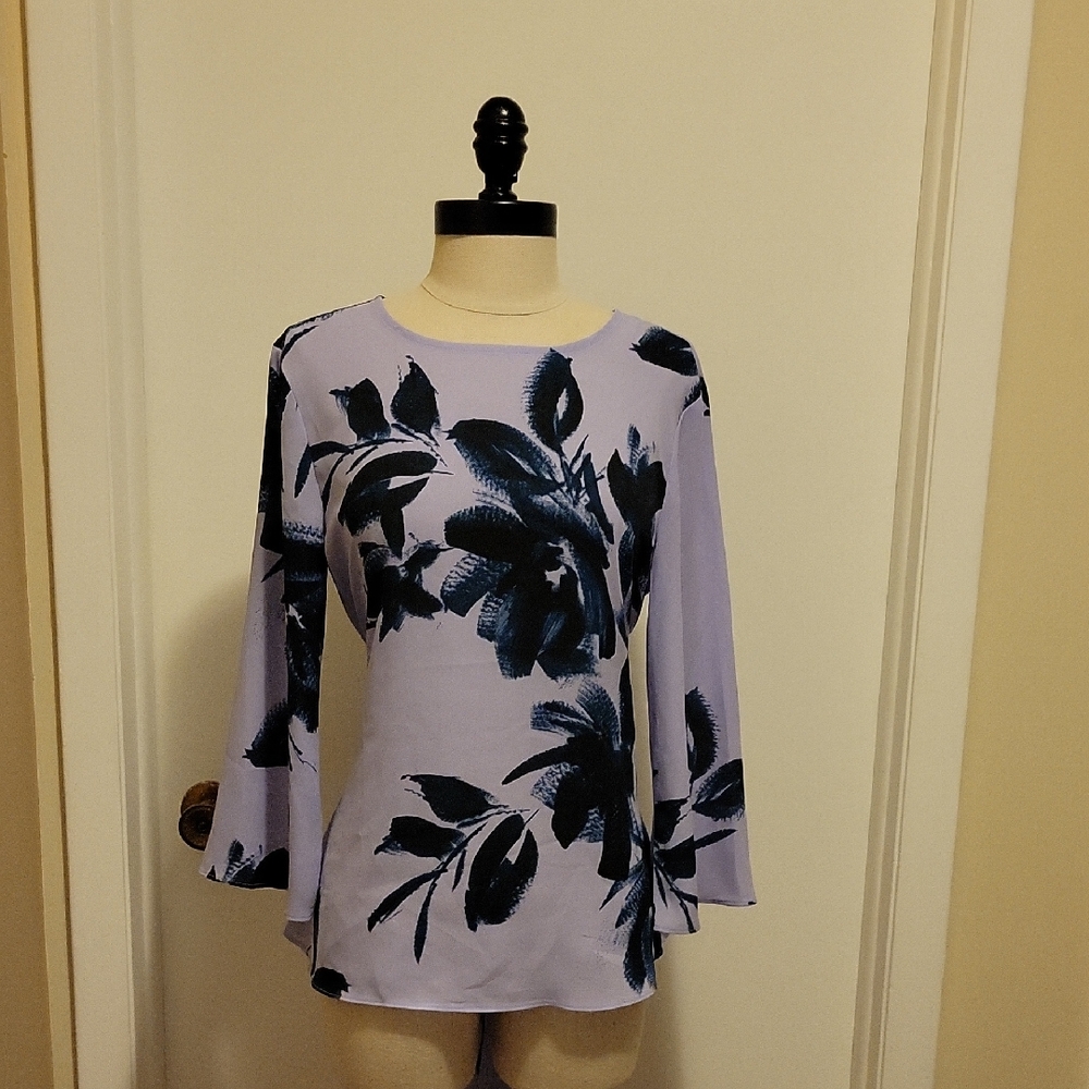 NWT: Worthington Women's Rae Floral Blouse With Tie